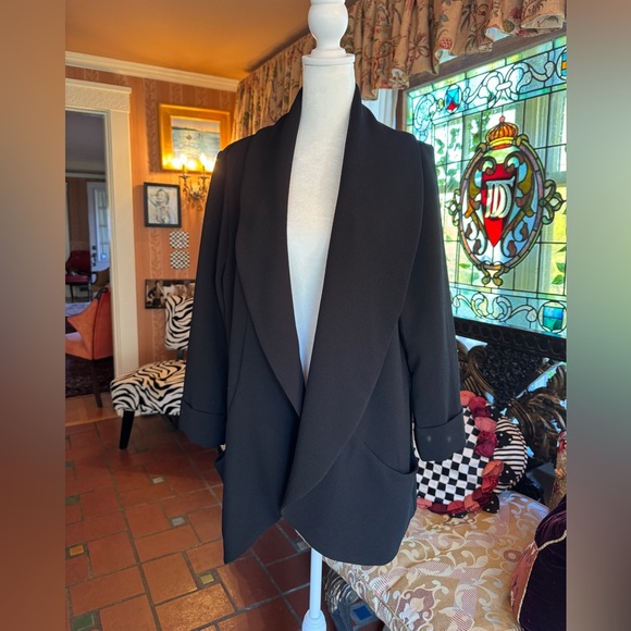 Elaine Rose Black Oversized Blazer Jacket - Picture 1 of 3